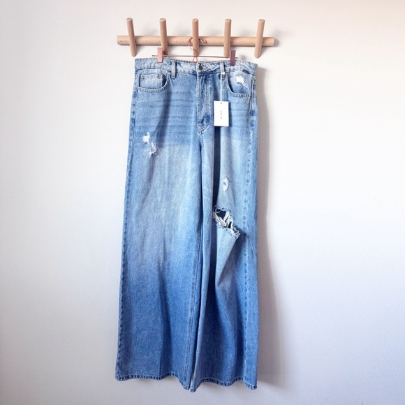 Cello Light Blue Wide Leg Flare Jeans - Picture 3 of 13